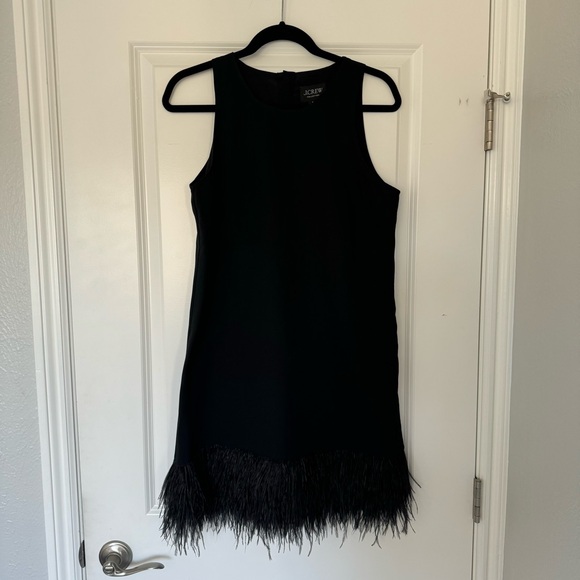 Jcrew Black Feather Dress NWT - S - Picture 2 of 4